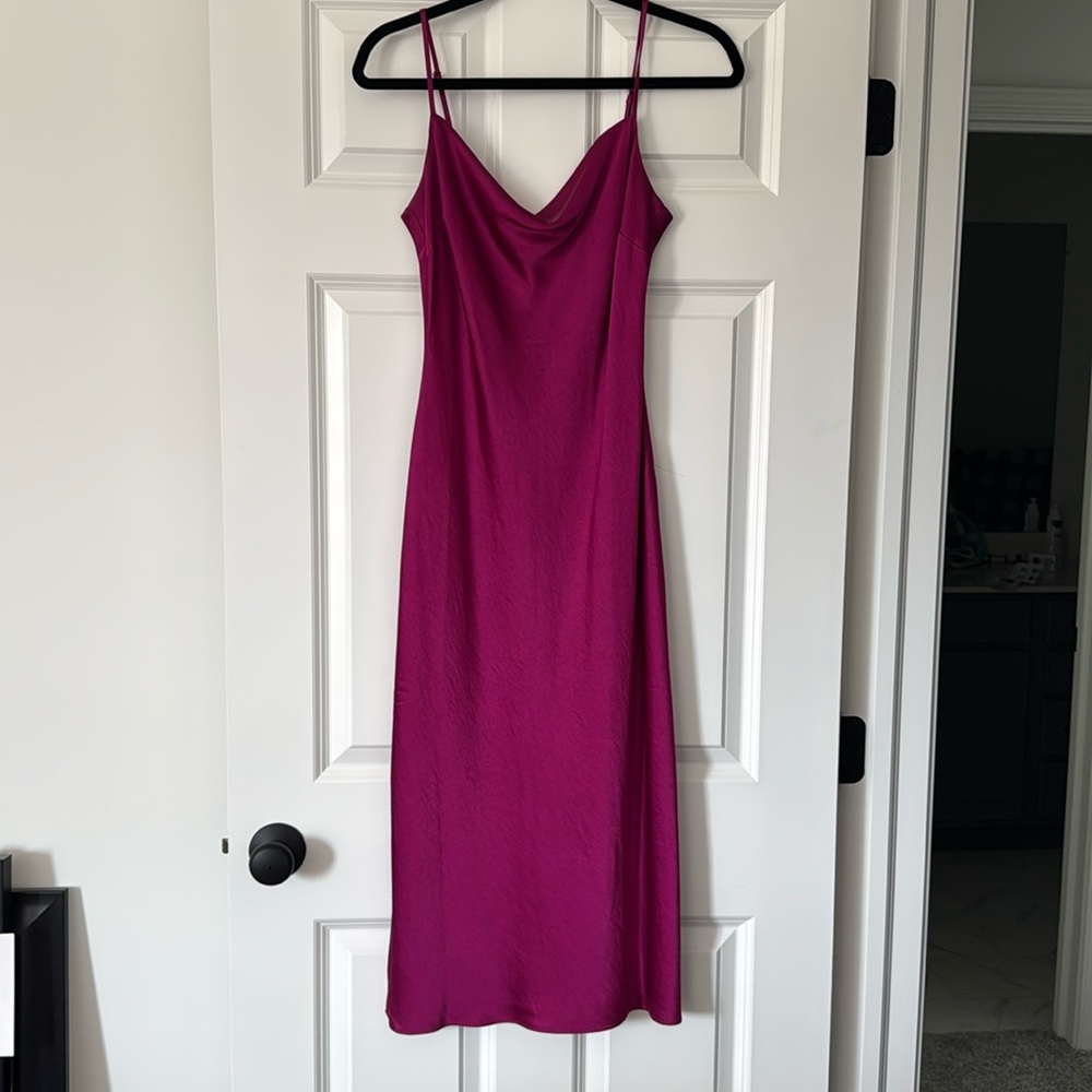 Magenta midi slip dress